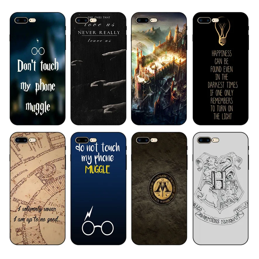 

HOUSTMUST Harry Potter Touch My Phone Black Soft Phone Case Cover For iPhone 7 7plus 8 8plus XS XR max 5s 6 6S 6plus phone case