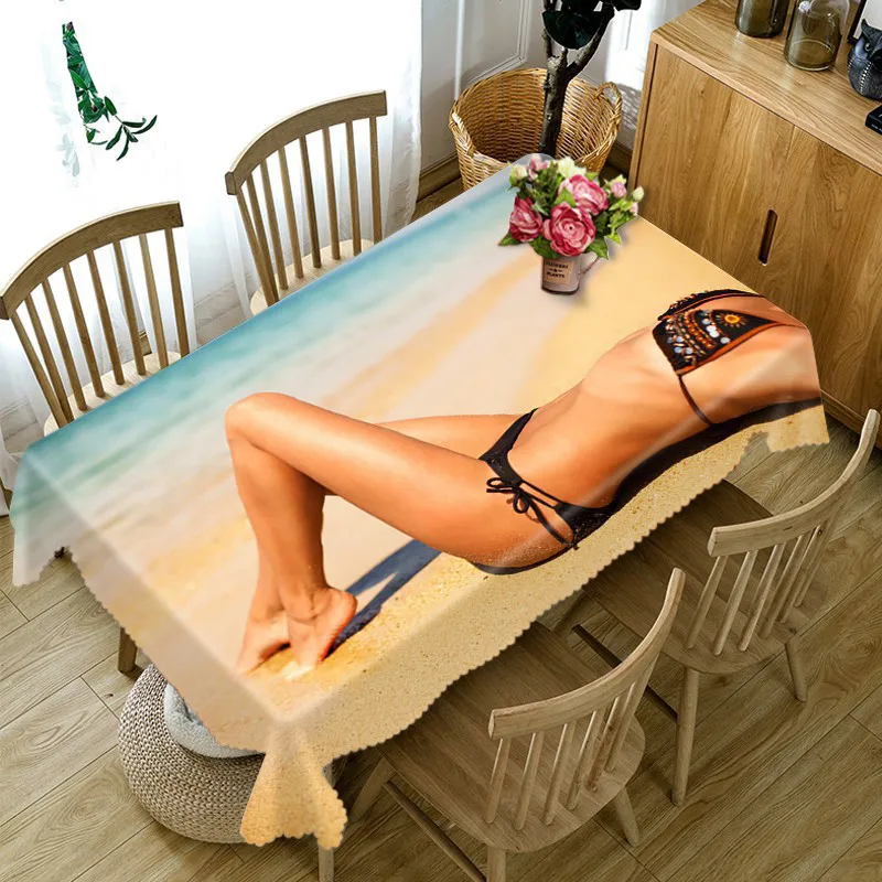 Скатерть сексуальная девушка 3D печатных покрытие стола обеденный настраиваемый скатерть высокое качество украшение дома