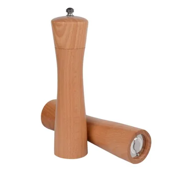 

2Pcs Wood Salt and Pepper Grinder Set Beech Mill hakers with Adjustable Ceramic Rotor 8 Inches