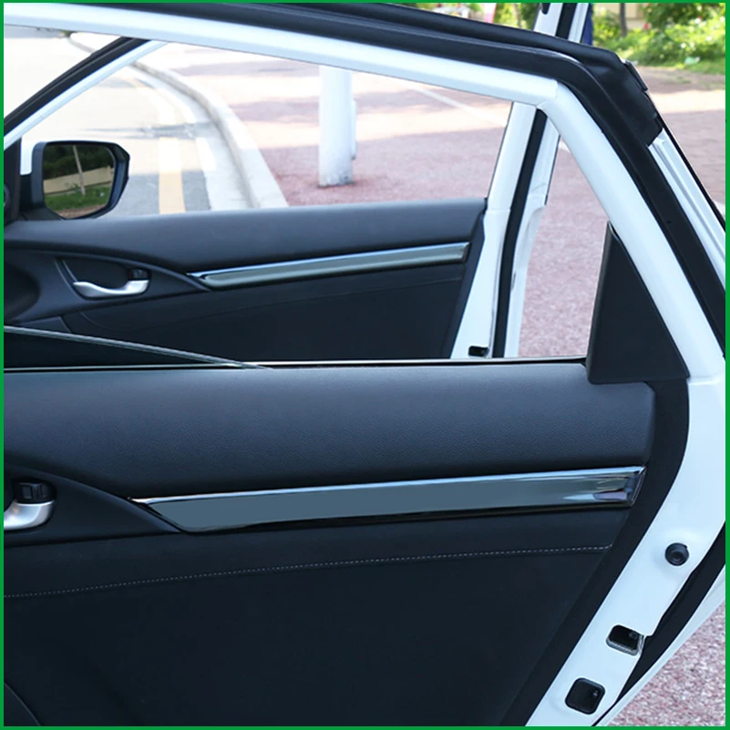 FOR HONDA CIVIC Sedan 10th 2016 2017 Interior Door Panel Strip Handle STICKER COVER MOLDING TRIM CAR STYLING AUTO PARTS FOR HONDA CIVIC Sedan 10th 2016 2017 Interior Door Panel Strip Handle STICKER COVER MOLDING TRIM CAR STYLING AUTO PARTS