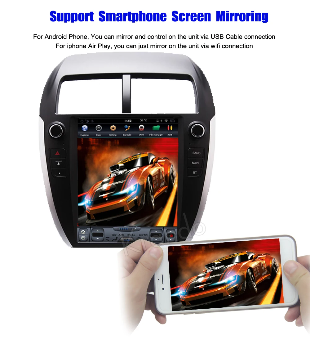 Krando 10.4 '' Vertical screen android car radio multimedia for MITSUBISHI ASX RVR Outlander Sport 2010-14 big screen navigation with gps system