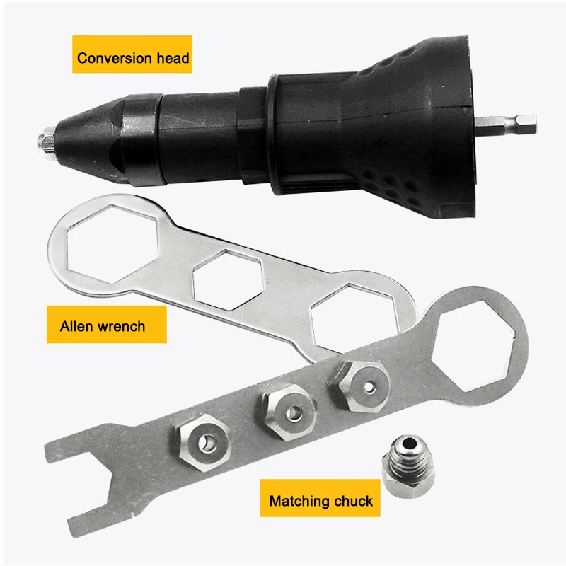Электрический заклепки пистолет заклепочный инструмент беспроводные клепки адаптер для сверла вставить гайка инструмент