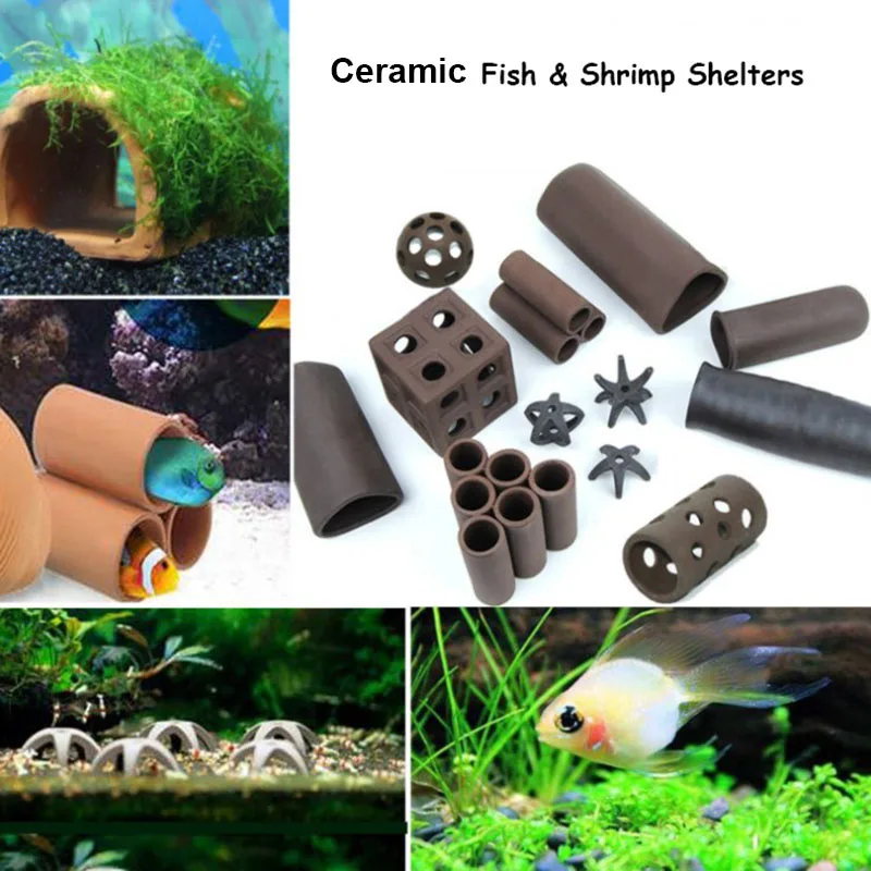 Ceramic House Fish Tank Aquarium Decoration Fish Shrimps Shelter House Pottery Scorpion House Canister Simulation Stone Ornament