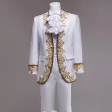 Дворец Стиль мужской костюм смокинг высокого качества вышивка на заказ Свадебные Жених костюм красивый из двух частей рождественское платье