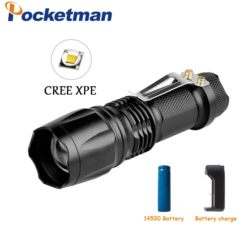 

Pocketman Mini LED Flashlight AA 14500 Torch Light XP-G2 LED Mini Handy Flashlight 3 Modes Portable Lamp Light