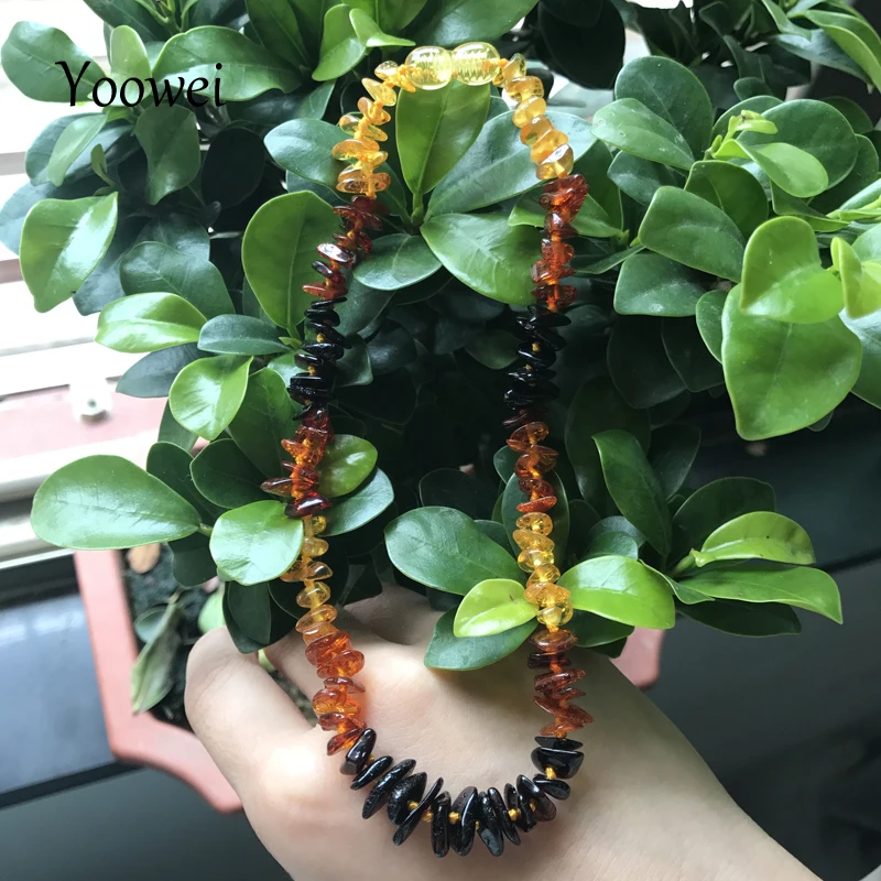 Harga Yoowei Alami Amber Chip Kalung untuk Bayi Dewasa Hadiah Tidak Teratur Asli Manik Kalung Baltic Amber Gelang Grosir