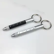 Qone 5 в 1 Многофункциональный инструмент, шариковая ручка высокого качества стилус Шариковая сенсорная ручка-отвертка ручка Металлический мини брелок с ручкой