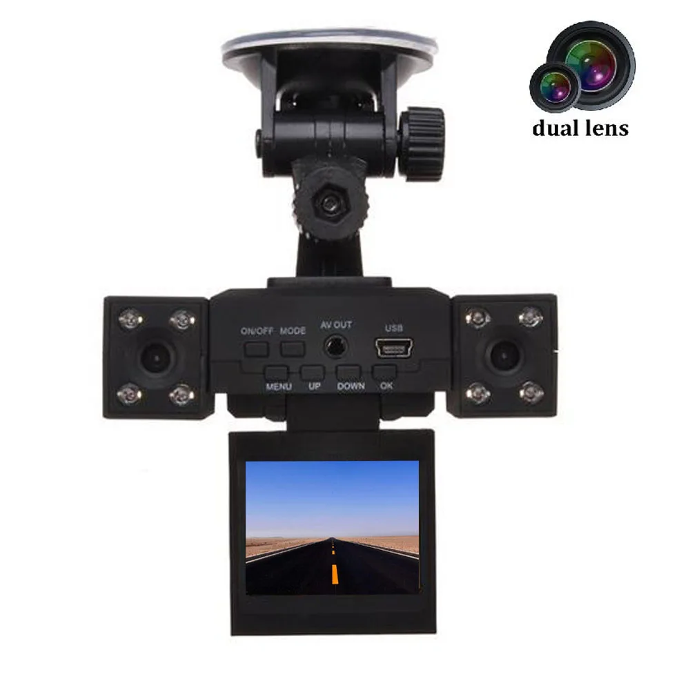 

dual lens Camcorder H3000 full HD 1080P car DVR 8 LED night Vision 2 inch TFT 270 Degree Rotating Screen Dash Camera