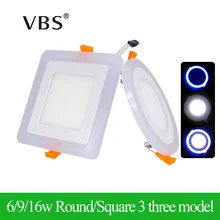 Дизайн светодиодный панельный светильник 6 Вт 9 Вт 16 Вт 3 режима светодиодный панельный светильник AC85-265V потолочный встраиваемый светильник s лампочка внутреннего освещения CE