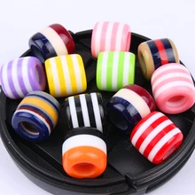 Лидер продаж, 10 шт./партия, розовые, красные, пурпурные, зеленые, синие, золотые, серебряные бусины для волос, регулируемые кольца для волос, косы, волосы