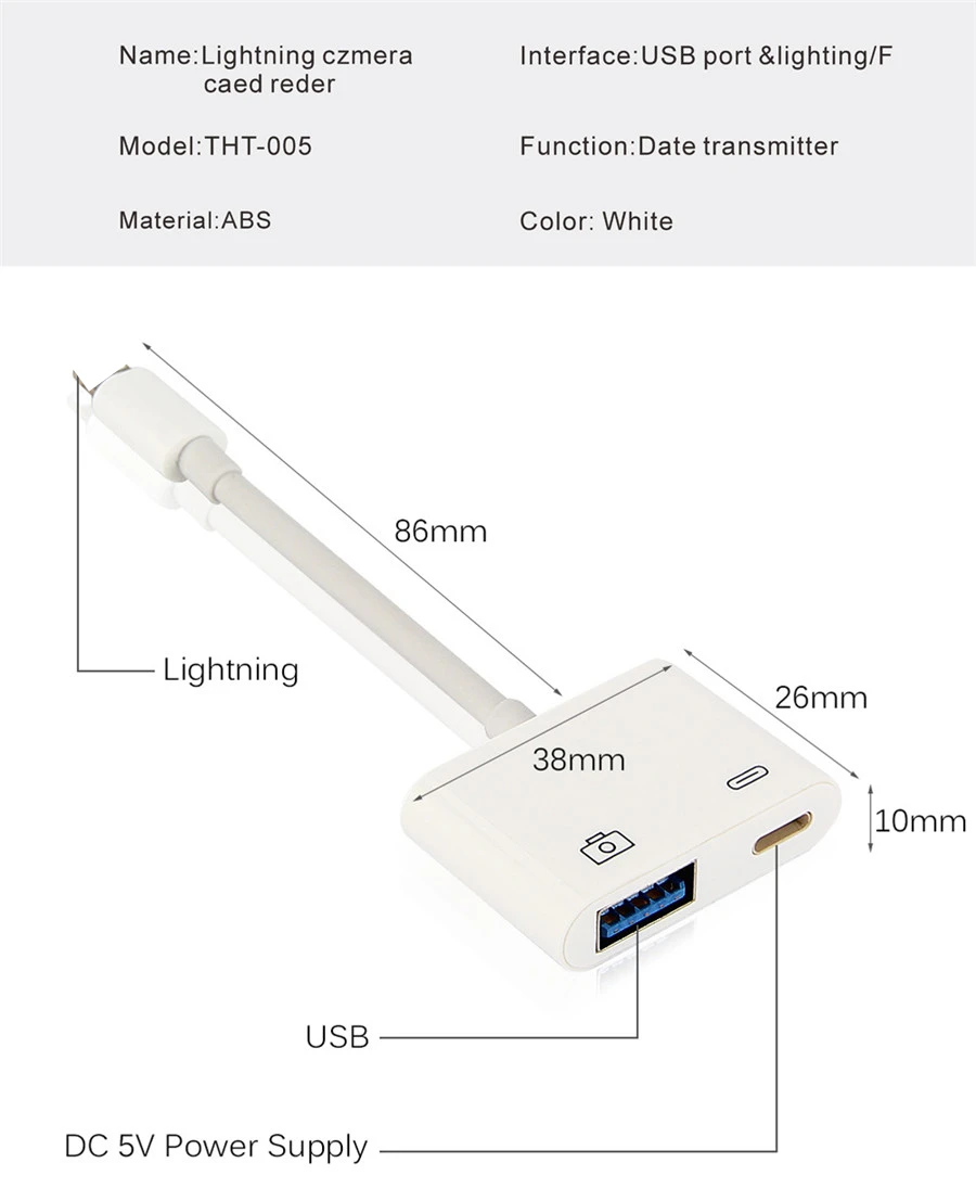 IOS Lighting splitter к OTG USB 3 камера ридер адаптер Коннектор комплект синхронизации данных