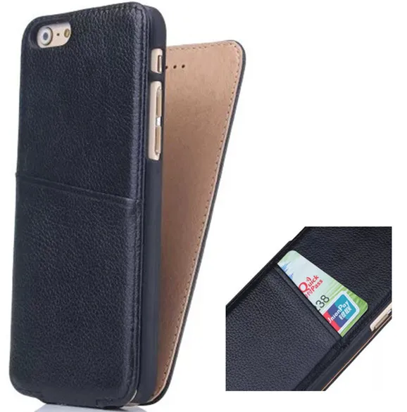 Fashion Classical 4 7 inch for iPhone 6 Case Genuine Leather Vertical Flip Phone Cover Lichee