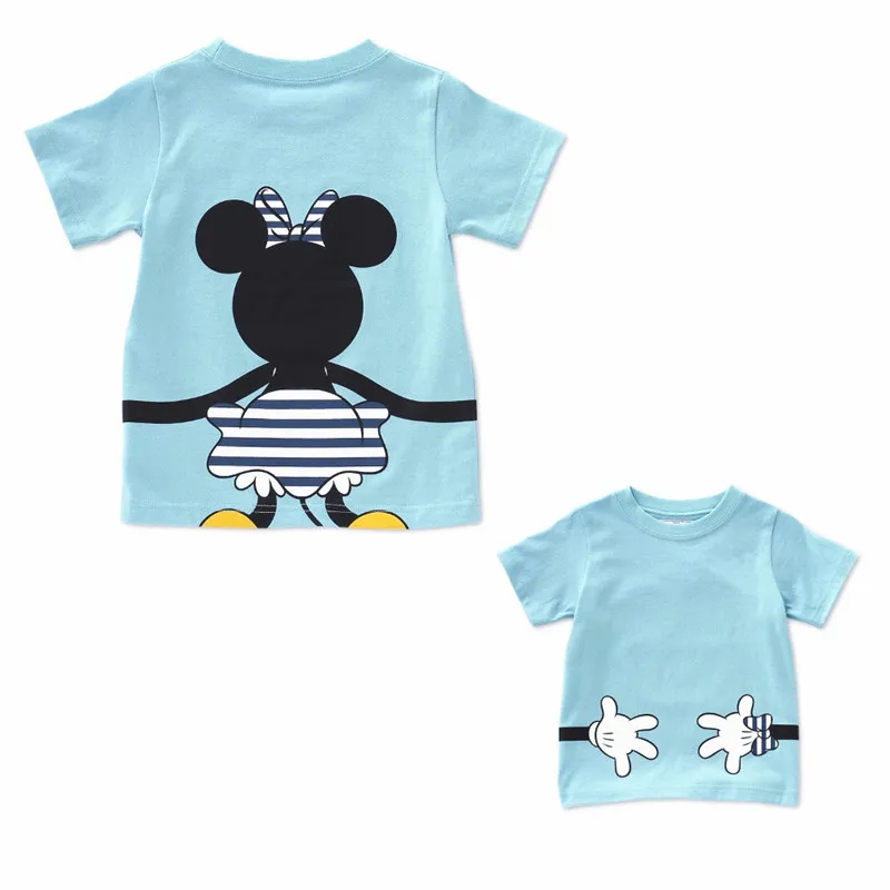 Одежда для мамы и дочки, хлопковый топ с рисунком мышки для мальчиков и девочек, летние футболки с короткими рукавами, Одинаковая одежда для семьи с Микки Маусом, E301