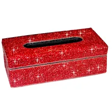 Модный Блестящий автомобильный тканевый ящик с Блестящие кристаллы для домашнего офиса Авто стиль туалетной бумаги коробка красный черный белый отличный подарок
