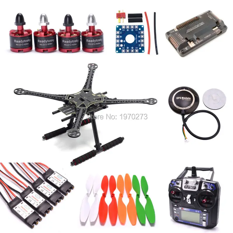 

S500 Quadcopter Frame Kit APM 2.8 Side pin Controller Board 7M GPS 2212 920kv motor 30A ESC 1045 Prop Flysky FS I6