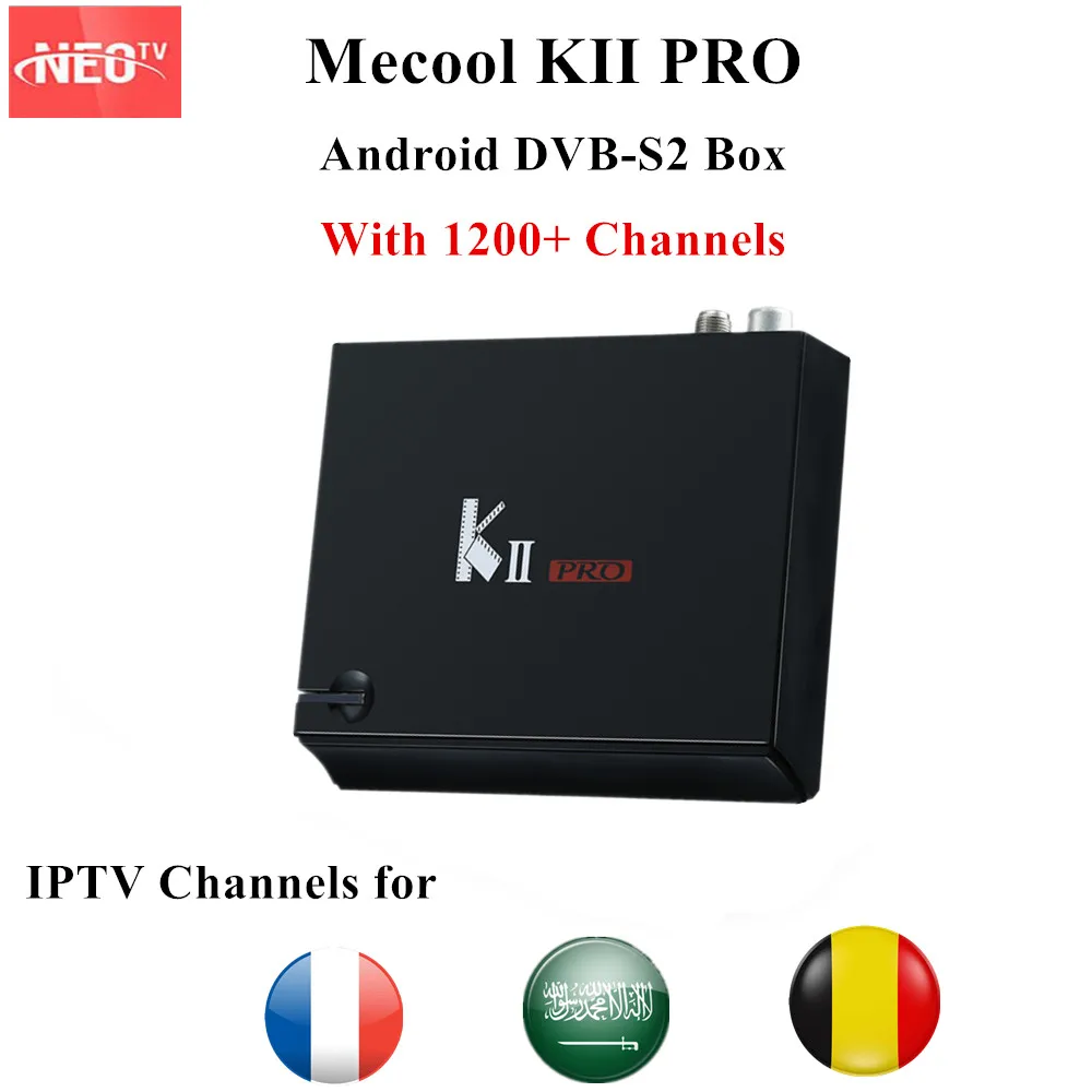 

Mecool K2 KII PRO with 1 year NEO IPTV Android 5.1.1 OS DVB-T2/S2 Support Cccam satellite receiver 2GB/16GB S905D Media Player