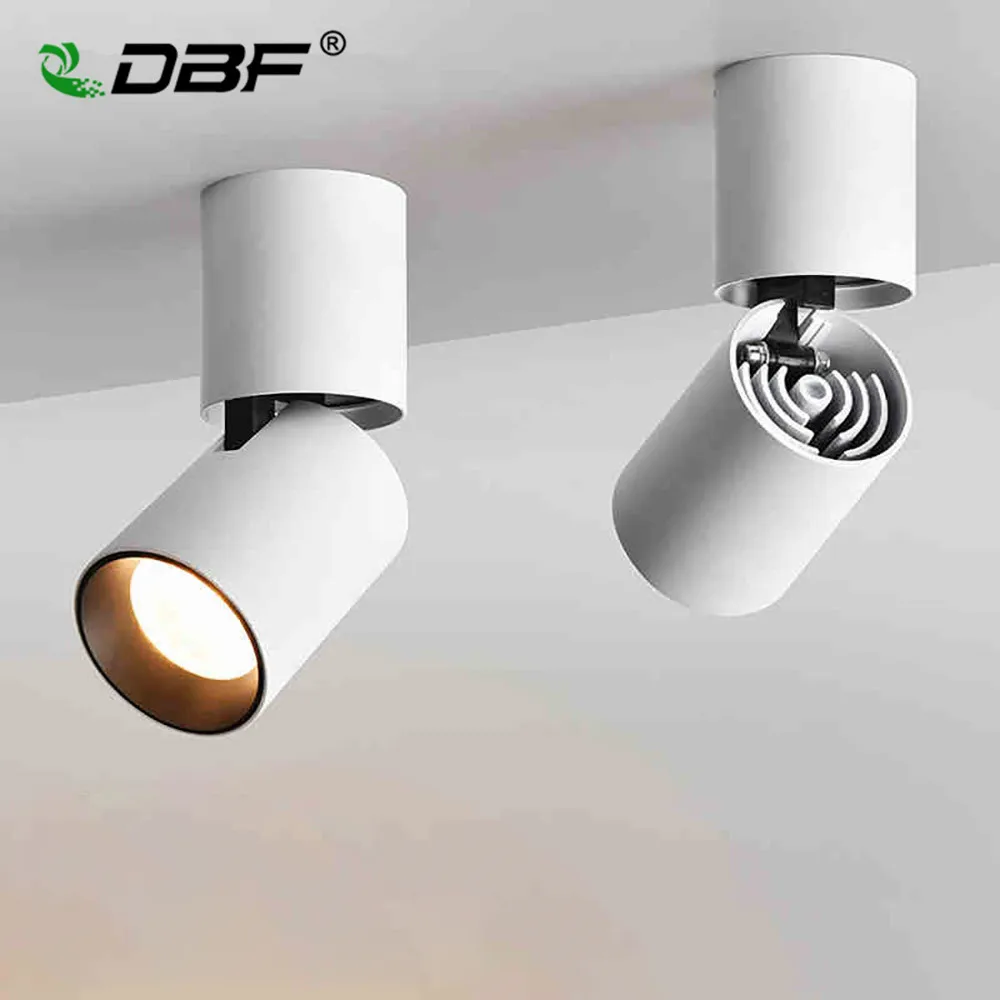 

[DBF]Foldable LED Surface Mounted Ceiling light 7W 12W Black/White Housing 360 Degree Rotatable Spot Light Dimmable Ceiling lamp