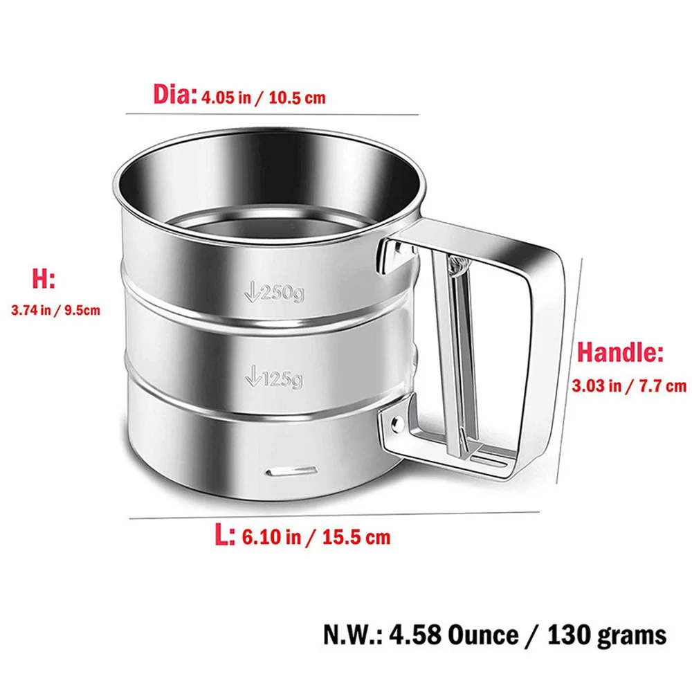 

Waterproof Semi-automatic Flour Convenient Sieve Small Hand-held Baking Tool Stainless Steelv