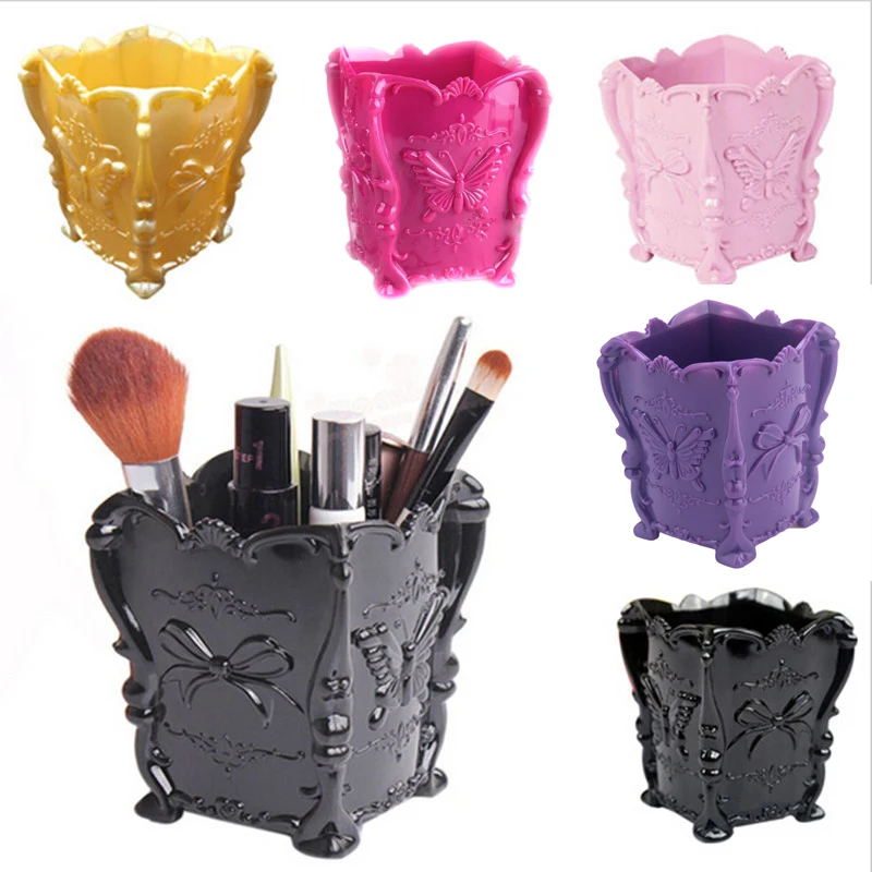 Acrylic Makeup Brush Bucket Cosmetic Storage Box Case Holder Brushes