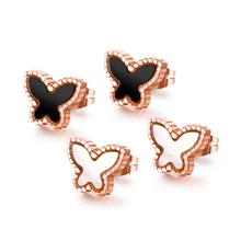 

Charms Women Earrings Simple Butterfly Shape Titanium Steel Rose Gold Color Jewelry Earrings Cute Girls Earrings Gifts Hot