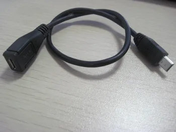 

50PCS---Mini USB b male to female Micro USB data/charging cable cord for cellphone/tablet/PC/laptop 25cm#46