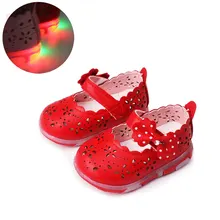 От 0 до 3 лет; кожаная обувь для маленьких девочек; Мягкая Повседневная обувь принцессы с бантом-бабочкой для малышей; летняя Милая обувь для девочек; Детский Светильник; сандалии