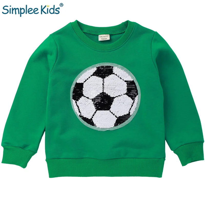 

Sequin Sweatshirts for Boys Girls Cute Fun Football Blouse Autumn Winter Baby Clothes Kids Hoodies Children Pullover Tops