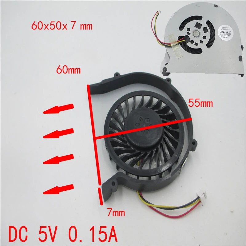 Кулер для процессора ноутбука SONY E233037 UDQFZZH72CS1 DC5V 0.15A 60x50x7mm | Компьютеры и офис