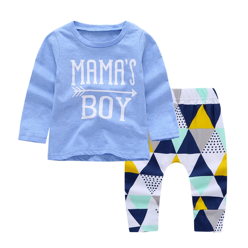 

2019 New style for Autumn clothes baby boy clothing set Long sleeve T shirt +pants 2pcs suit Cotton casual suits newborn infant