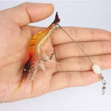 5pcs 8cm 5g Noctilucent Fishing Shrimp Lure Prawn Squid Bait Hard Artificial Fishing Set with Squid