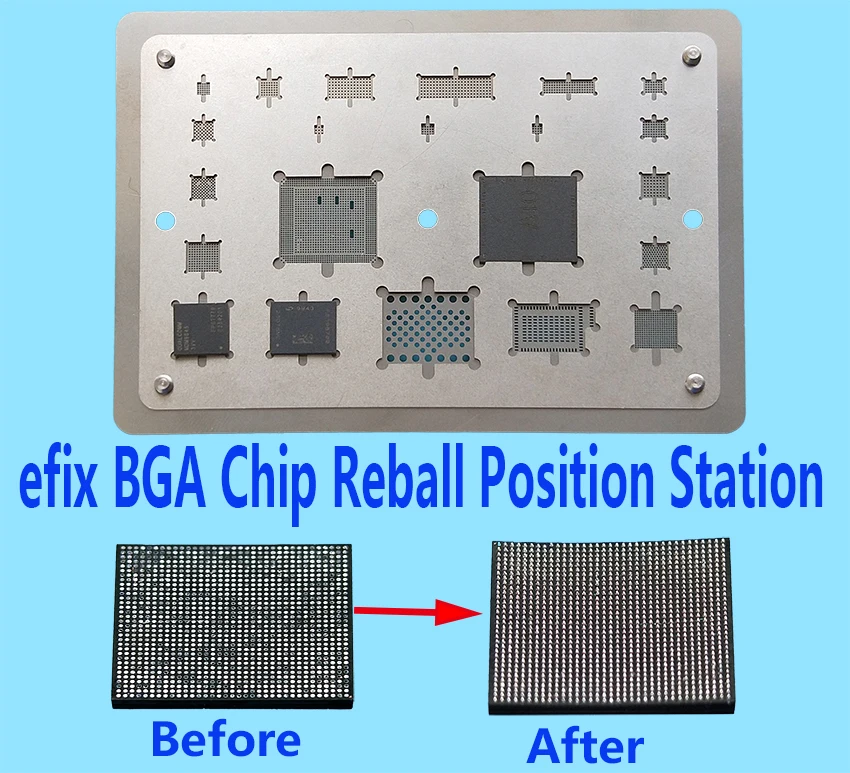 Efix BGA чип Reball Stencil A8 A9 A10 паяльная станция паяльник сварочный флюс фиксация iPhone 6 6s 7