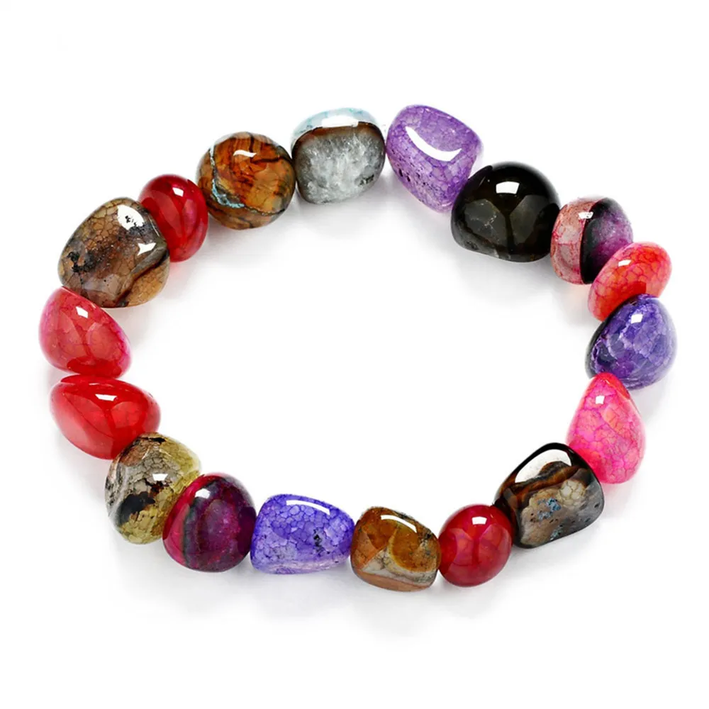 Fashion Colourful Natural Stone Bracelets Woman Irregula Shape Beaded Yoga For Women Girl Pulseira YWSY018 | Украшения и