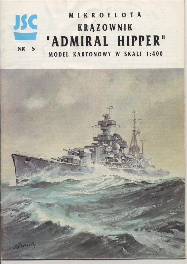 Военный морской военный корабль бумажная модель немецкий адмирал хиппель тяжелый крейсер