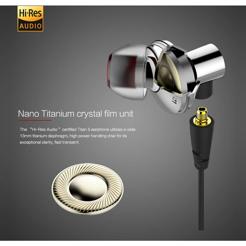 Внутриушные наушники DUNU TITAN5 HiFi Насыщенные басы большие динамические
