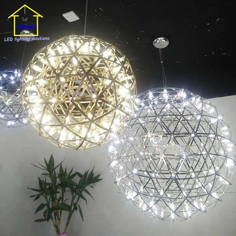 

Sainavi Stainless Steel LED Pendant Light Firework Lamp Ball for diningroom hotel Restaurant Lamparas Lustre AC85-260V