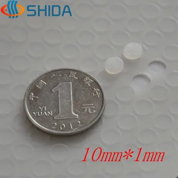 

500pcs 10*1mm Translucence Soft Anti Slip Bumpers Silicone Rubber Feet Pads,Flat Self Adhesive Silica Gel Shock Absorber Pads