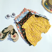 Шорты для малышей Летние Новые популярные штаны с цветочным рисунком хлопковые противомоскитные штаны для девочек детские шорты с высокой талией детские штаны