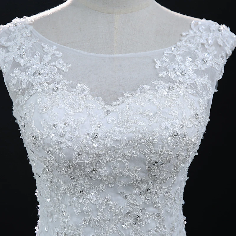 Fansmile белое платье без рукавов Vestidos de Noivas кружевное свадебное платье русалки подгонянного размера плюс свадебные платья свадебные FSM-650M