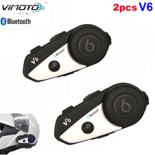 2 шт. стерео гарнитура для мотоциклетного шлема Vimoto V6 600 мАч 10 м GPS
