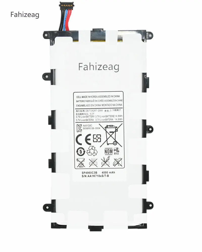 Fahizeag 4000 mAh SP4960C3B 14 8 Wh замены батареи для samsung Galaxy Tab 2 7 0 P3100 P3110 P3113 P6200