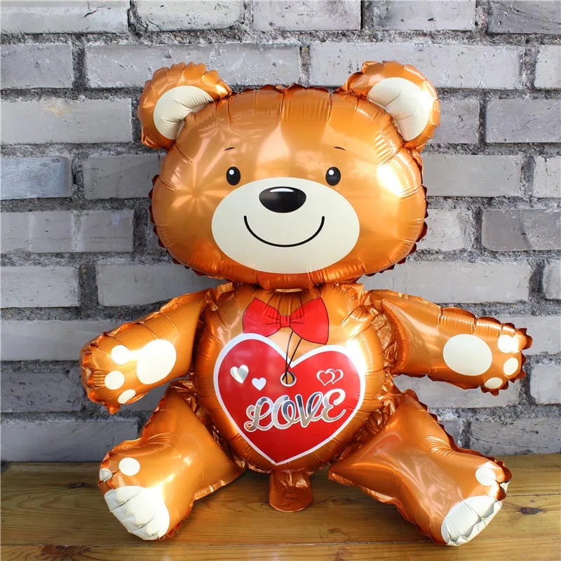 

1PCS Large 3D Bear Foil Balloons Love Heart Bear Baby Boy Girl Happy Birthday Balloons Inflatable Toys Balls Wedding Party Decor