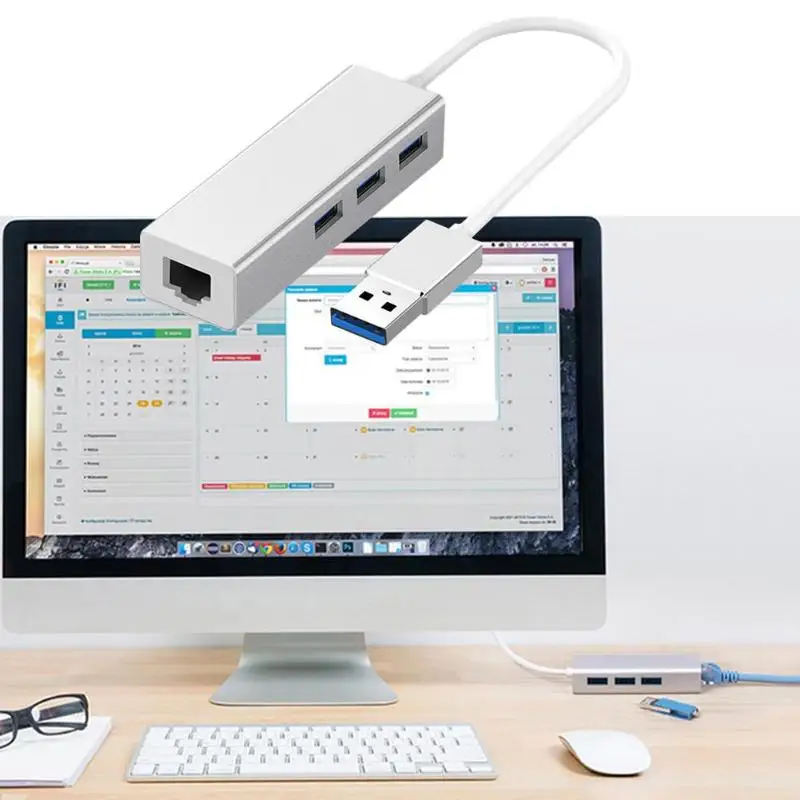 4 в 1 USB концентратор компьютерный USB 3,0 RJ45 LAN Сетевой конвертер кабель адаптер сплиттер поддержка сети V4/IPV6 высокое качество