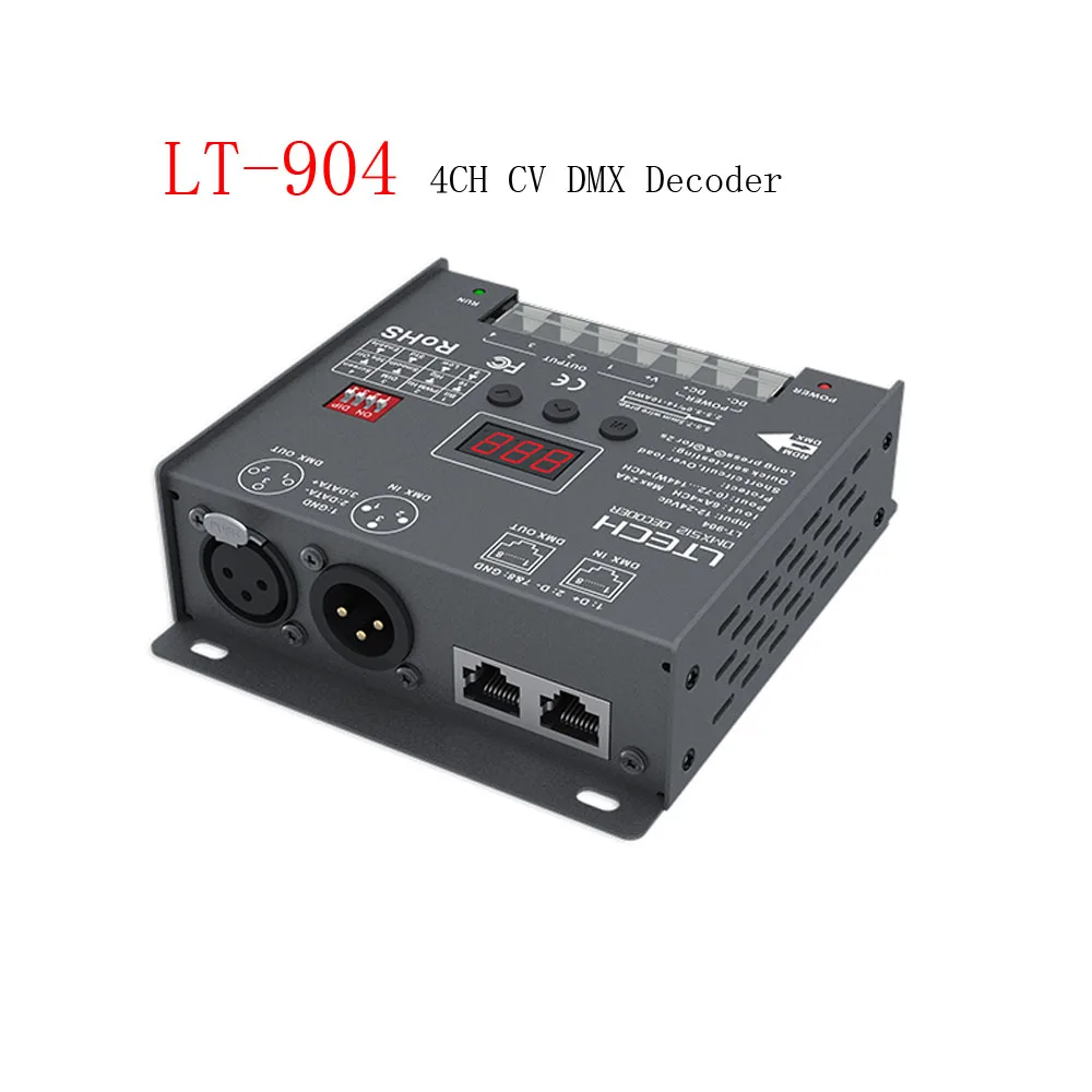 

LTECH LT-904 4CH Input Voltage 12-24Vdc CV DMX Decoder