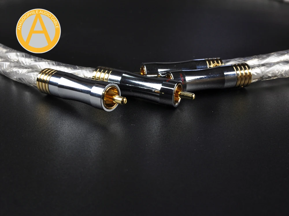 Reference RCA Cable Pair Hifi 7N OFC RCA Cable Sliver Plated RCA Interconnect Audio Cable RCA Cable CD Player Preamp Amplifier