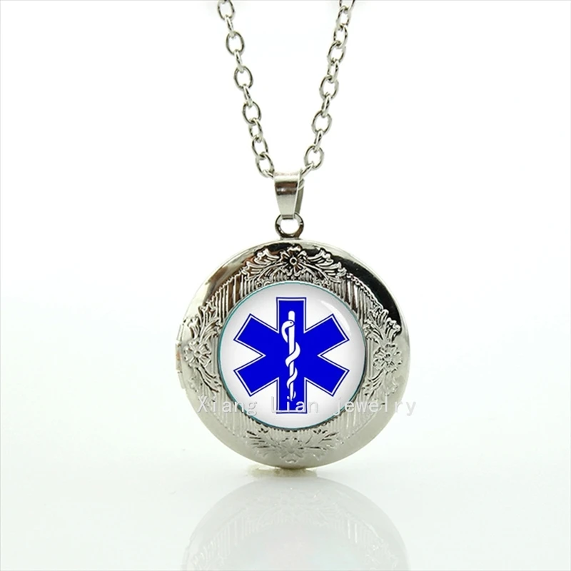 

The high quality oddly shaped Alert Medical Diabetic picture blue and white snake locket necklace wedding groom gift