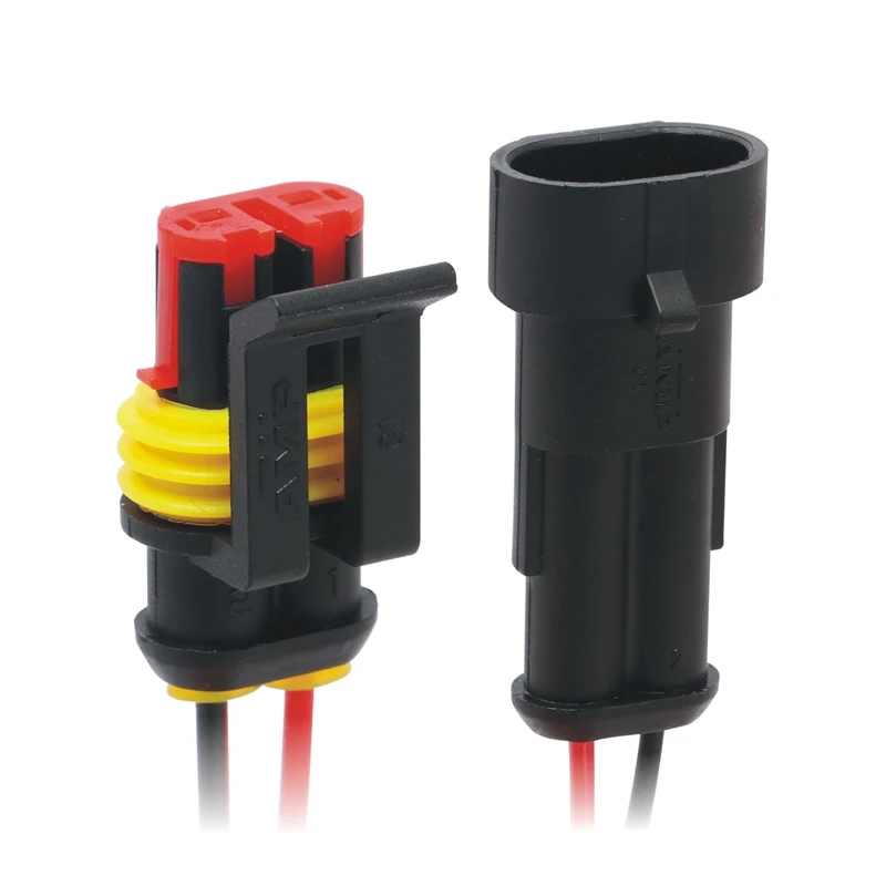 

DHBH-10Pcs 2Pin Way Car Waterproof Male Female Electrical Connector Plug Wire Kit Set