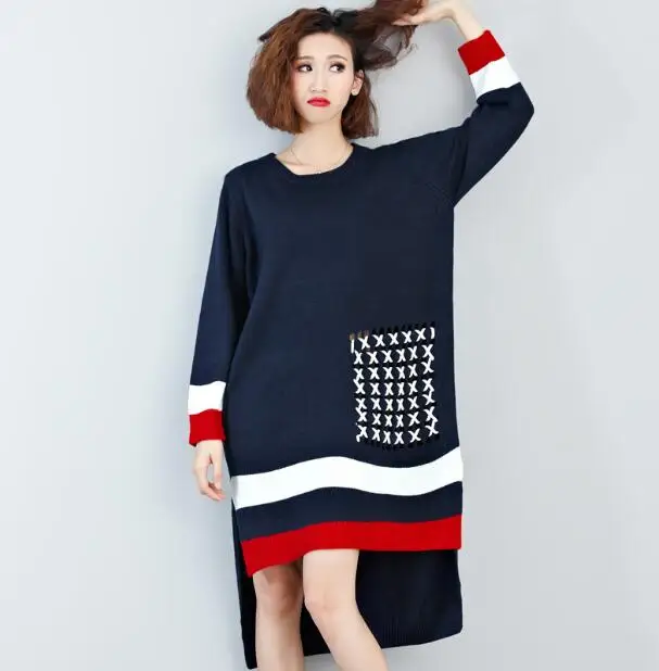 

Maternity  Womens  Knitted Sweater Dress Long Sleeve Pullovers Loose Wasit Autumn Winter Knitted Dress  ZZ09