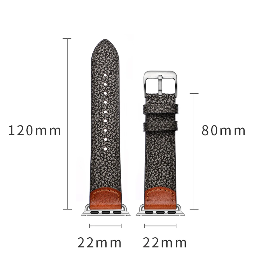 Ремешок из натуральной кожи для Apple watch band 44 мм 40 iwatch 42 38 браслет с каменным узором