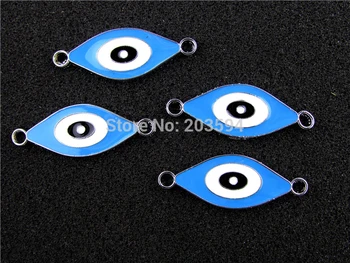 

AE442 Mix Color 20Pcs Alloy Metal Enamel Evil Eye Charms Pendants 38x14mm
