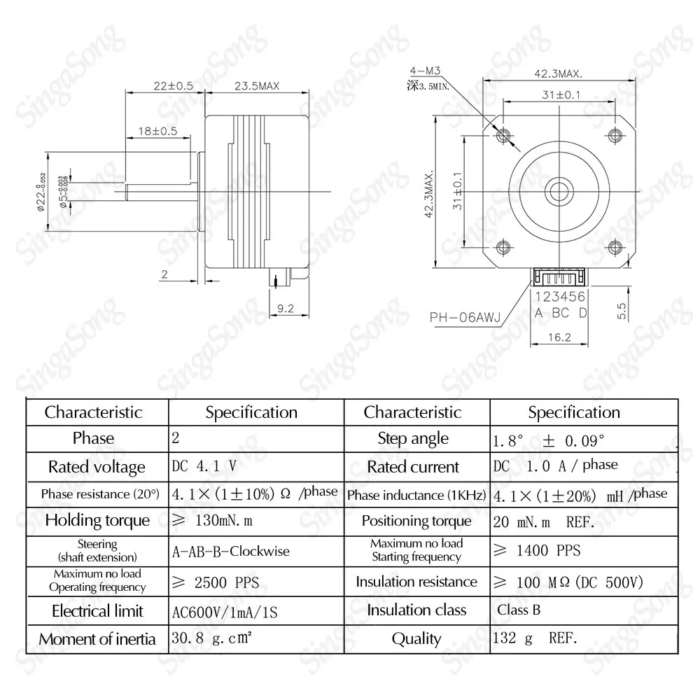 Nema17 17HS4023 для титанового экструдера 4 свинцовый Nema 17 22 мм 42 Мотор деталей 3D